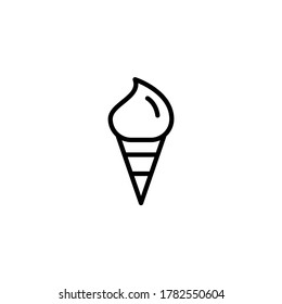 Ice Cream  in black line style icon, style isolated on white background