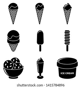 Ice Cream. Black Vector Icon