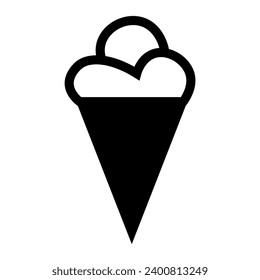 Ice cream black vector icon on white background