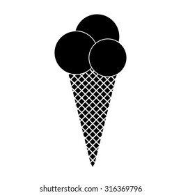 Ice cream - black vector icon