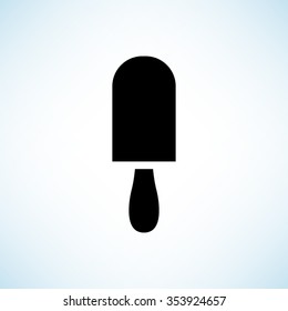 ice cream -  black vector icon