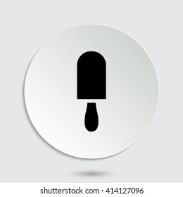 ice cream - black vector icon  with shadow