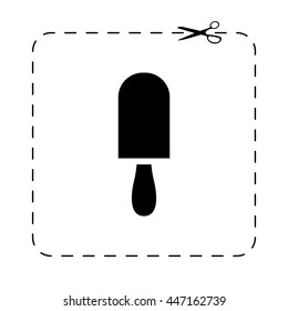 ice cream  - black vector icon