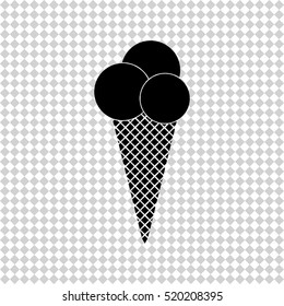 Ice cream - black  vector icon