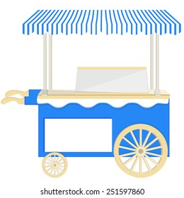 Ice cream blue cart vector icon isolated