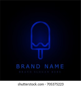 Ice cream blue chromium metallic logo