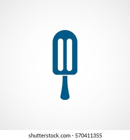 Ice Cream Blue Flat Icon On White Background