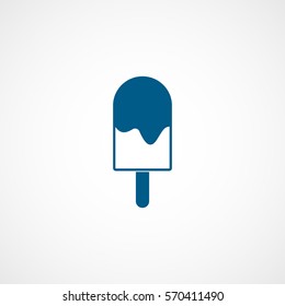 Ice Cream Blue Flat Icon On White Background