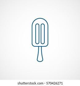 Ice Cream Blue Line Icon On White Background