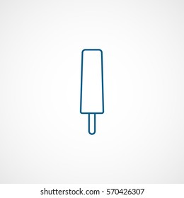 Ice Cream Blue Line Icon On White Background