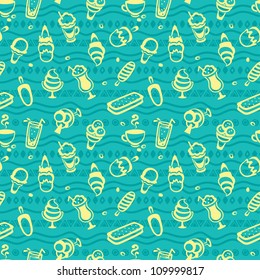 Ice cream blue pattern