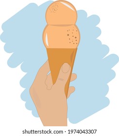 Ice cream with blueberry cheese flavor