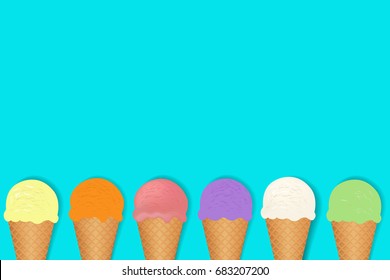 Ice Cream Border, Vector Illustration, With Gradient Mesh