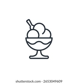 ice cream bowl icon collection . design style with background
