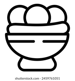 Ice cream bowl icon outline vector. Cold delicious dish. Flavored sweet snack