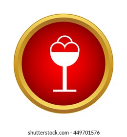 Ice cream in a bowl icon in simple style on a white background