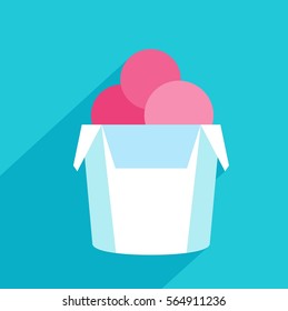 ice cream in the box flat design