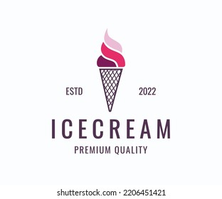 Ice cream brand logo design template