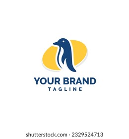 ice cream brand logo design with penguin 