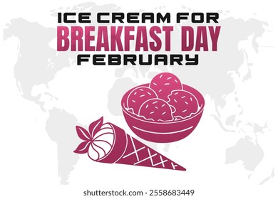 ICE CREAM FOR BREAKFAST DAY Vector Illustration background