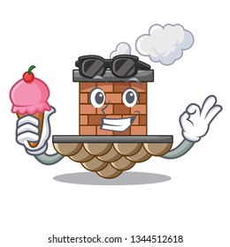 With ice cream brick chimney isolated in the character