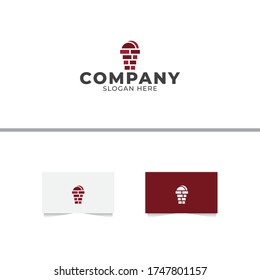 Plantilla de vectores de diseño de logotipo de ladrillo helado