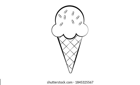 ice cream with bright balls in a waffle glass on a white background, vector illustration. appetizing sweet milk dessert. delicious berry ice cream balls. favorite dessert of children and adults.