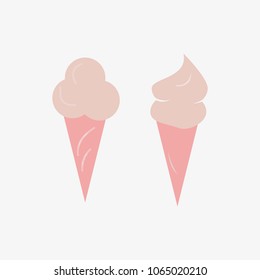 Ice cream in bright cartoon style. Icecream vector in nice colors isolated on white background.