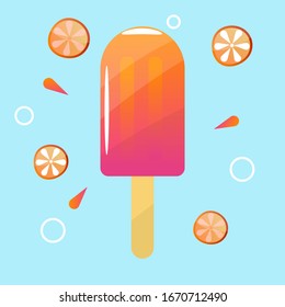 Ice cream in a bright cartoon style. Vector Icecream in nice colors.