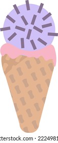 Ice cream in bright cartoon style. Ice cream vector in nice colors isolated on white background.