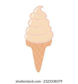 Ice cream in bright cartoon style. Icecream vector in nice colors isolated on white background.
