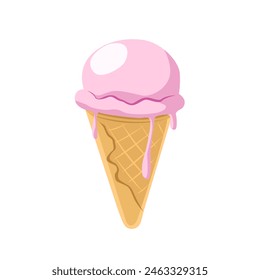 Ice cream in a bright cartoon style. Ice cream vector in nice colors isolated on white background.