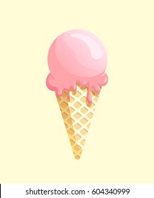 Ice cream in bright cartoon style. Icecream vector in nice colors isolated on white background. - Shutterstock ID 604340999