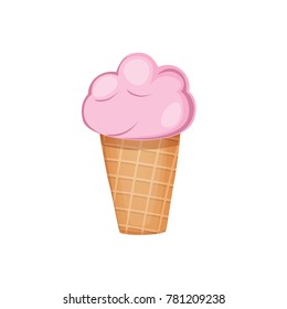 Ice cream in bright cartoon style