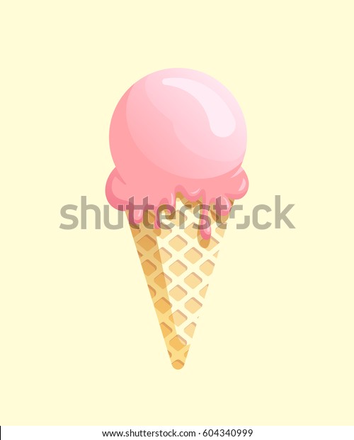 Ice cream in bright cartoon\
style. Icecream vector in nice colors isolated on white\
background.