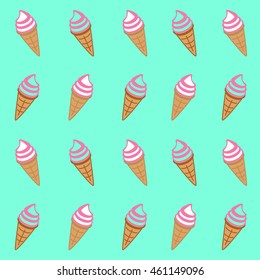 ice cream bright contrasting background.