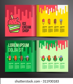 Ice Cream Brochure Design. Menu For Ice Cream Shop.