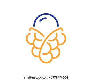 Icono de línea de gofre de burbuja de helado. Signo de cono de vainilla sundae. Símbolo de postre de verano congelado. Concepto colorido del contorno de línea delgada. Icono de helado de estilo lineal. Trazo editable. Vector