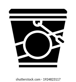 ice cream bucket glyph icon vector. ice cream bucket sign. isolated contour symbol black illustration