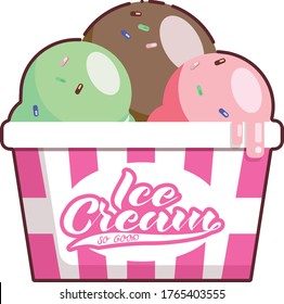  
Ice cream bucket with lettering