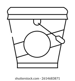 ice cream bucket line icon vector. ice cream bucket sign. isolated contour symbol black illustration
