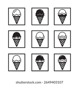 Ice cream in the bundle waffle cone logo vector 
