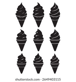 Ice cream in the bundle waffle cone logo vector 
