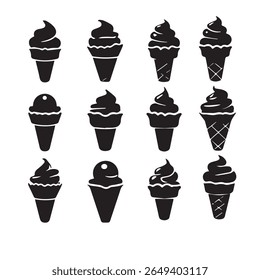Ice cream in the bundle waffle cone logo vector 

