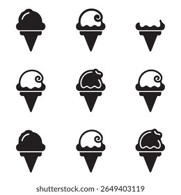 Ice cream in the bundle waffle cone logo vector 
