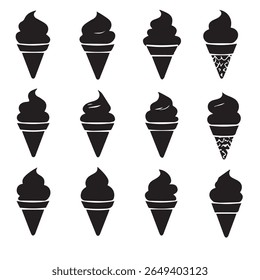 Ice cream in the bundle waffle cone logo vector 
