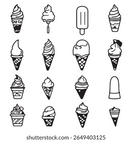 Ice cream in the bundle waffle cone logo vector 
