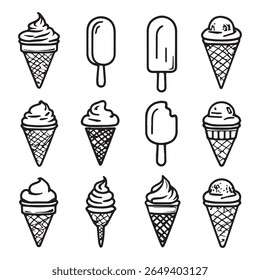 Ice cream in the bundle waffle cone logo vector 
