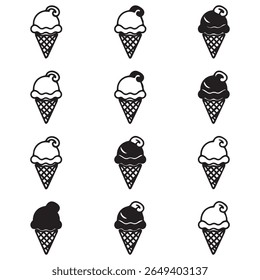 Ice cream in the bundle waffle cone logo vector 
