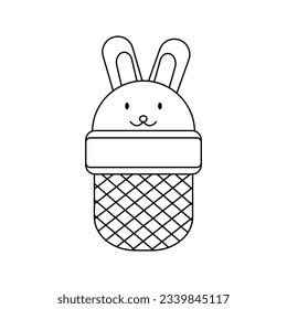 Ice cream bunny cone. Vector illustration on white background